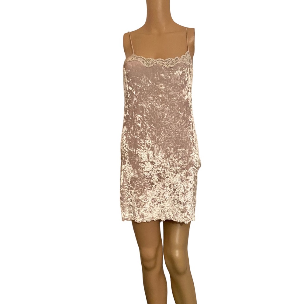 Skimpiest pink velvety nighty
